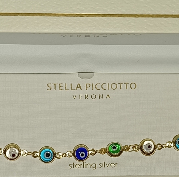 STELLA PICCIOTTO VERONA STERLING SILVER GLASS EVIL - Picture 2 of 6
